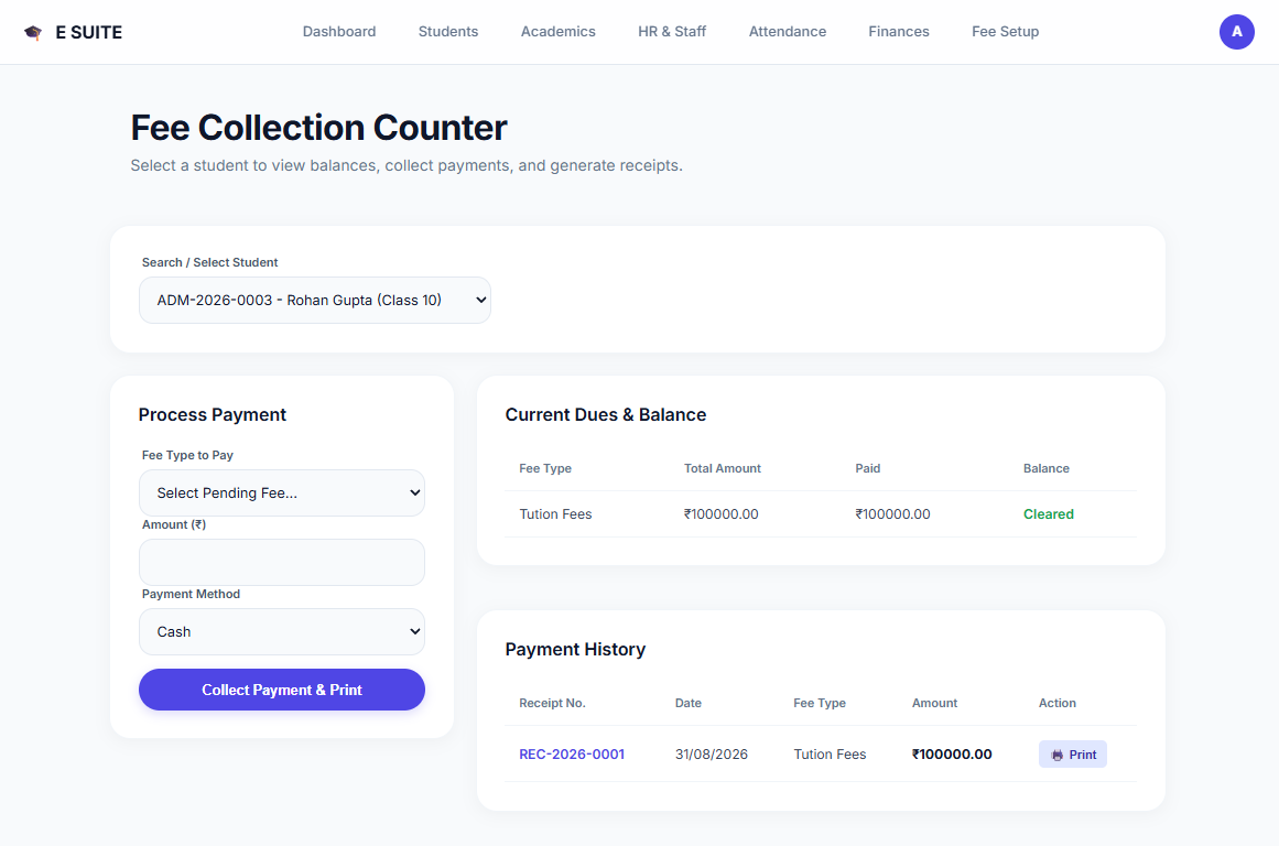 Fee Collection